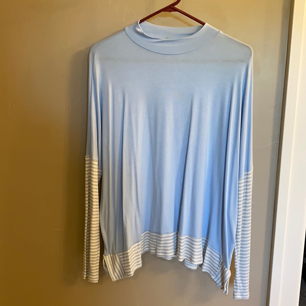 Medium baby blue high neck shirt